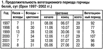 Вегетационный период горчицы белой