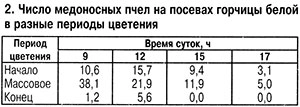 Медоносные пчелы на посевах горчицы белой
