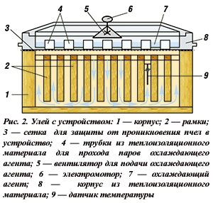 Улей для охлаждения пчел